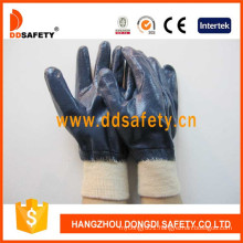 Blue Nitrile Fully Coating Glves with Cotton or Jersey Liner Gloves Dcn406